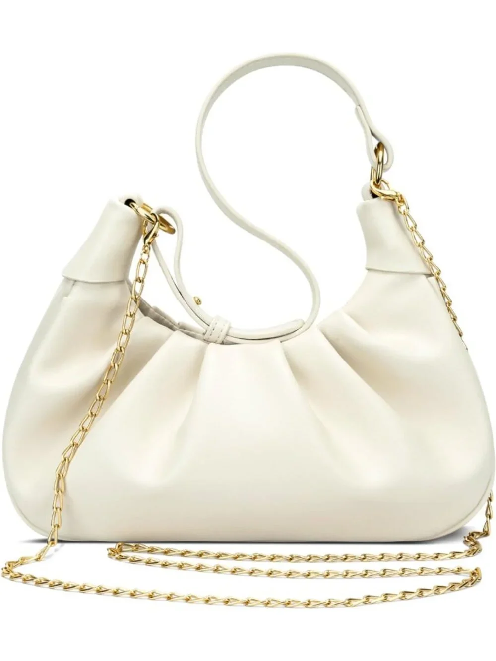Chic Mini Hobo Shoulder Bag - Ruched Underarm Purse for Women, Stylish Crescent